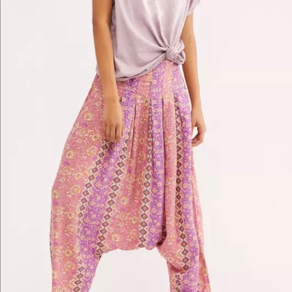 Free People Haley Harem Lounge Boho Print Bottoms - Picture 5 of 12